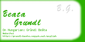 beata grundl business card