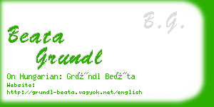 beata grundl business card